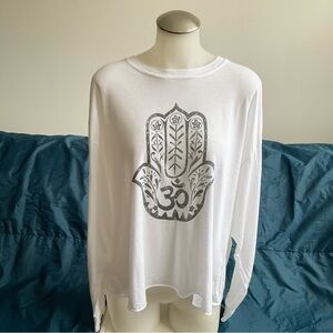 Maeve for Anthropologie | Hamsa Graphic Oversized Long Sleeve Tee  | L